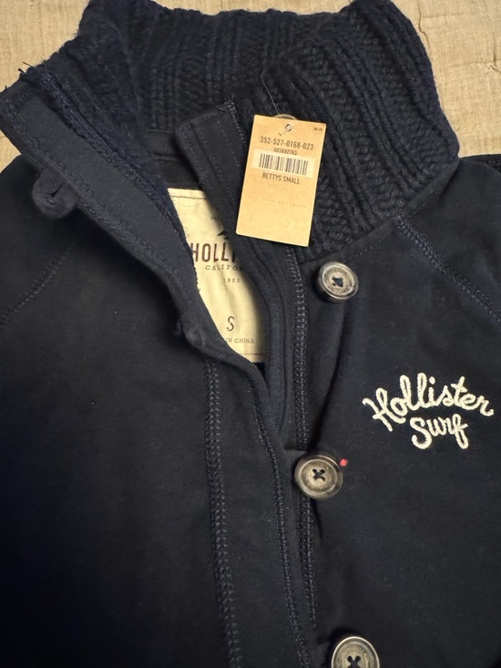 Hollister Sweaters - Hollister Navy Button-Up Knit Collar Jacket